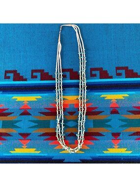 Navajo Native American Turquoise Heishi 3-Strand 29" Necklace